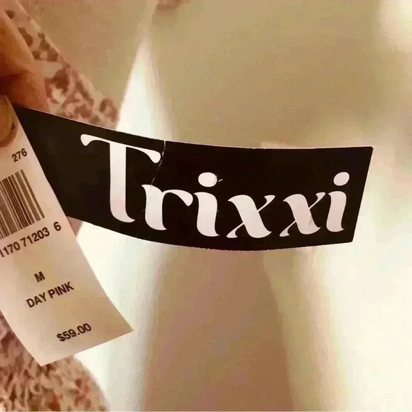 TRIXXI Women’s Size Medium Ruffle Trim Pink Mini Floral Summer Halter Dress NWT - Picture 9 of 15